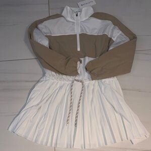 NWT Athleta Two-Tone Dress with Pleated Skirt Medium